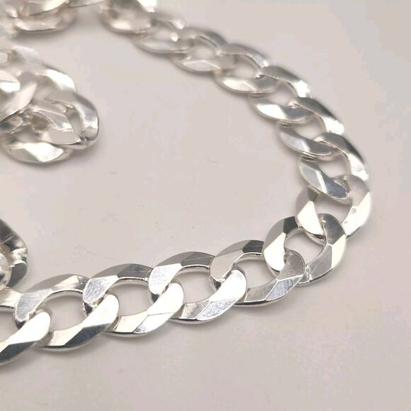 925 sterling silver cuban necklace 28" B - Picture 6 of 6